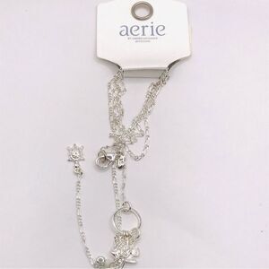 Aerie by American Eagle Long Dainty Silver Beach Charm Necklace